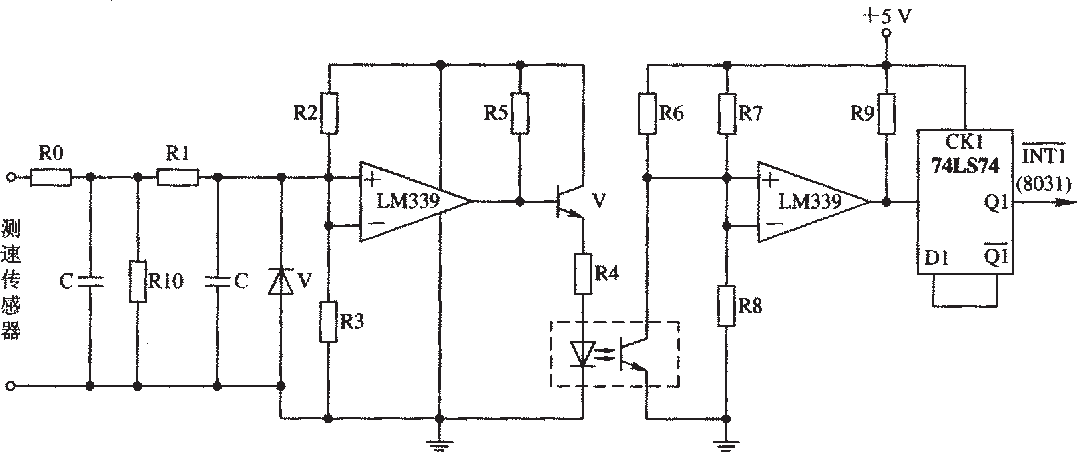 皮帶走速測量電路原理圖