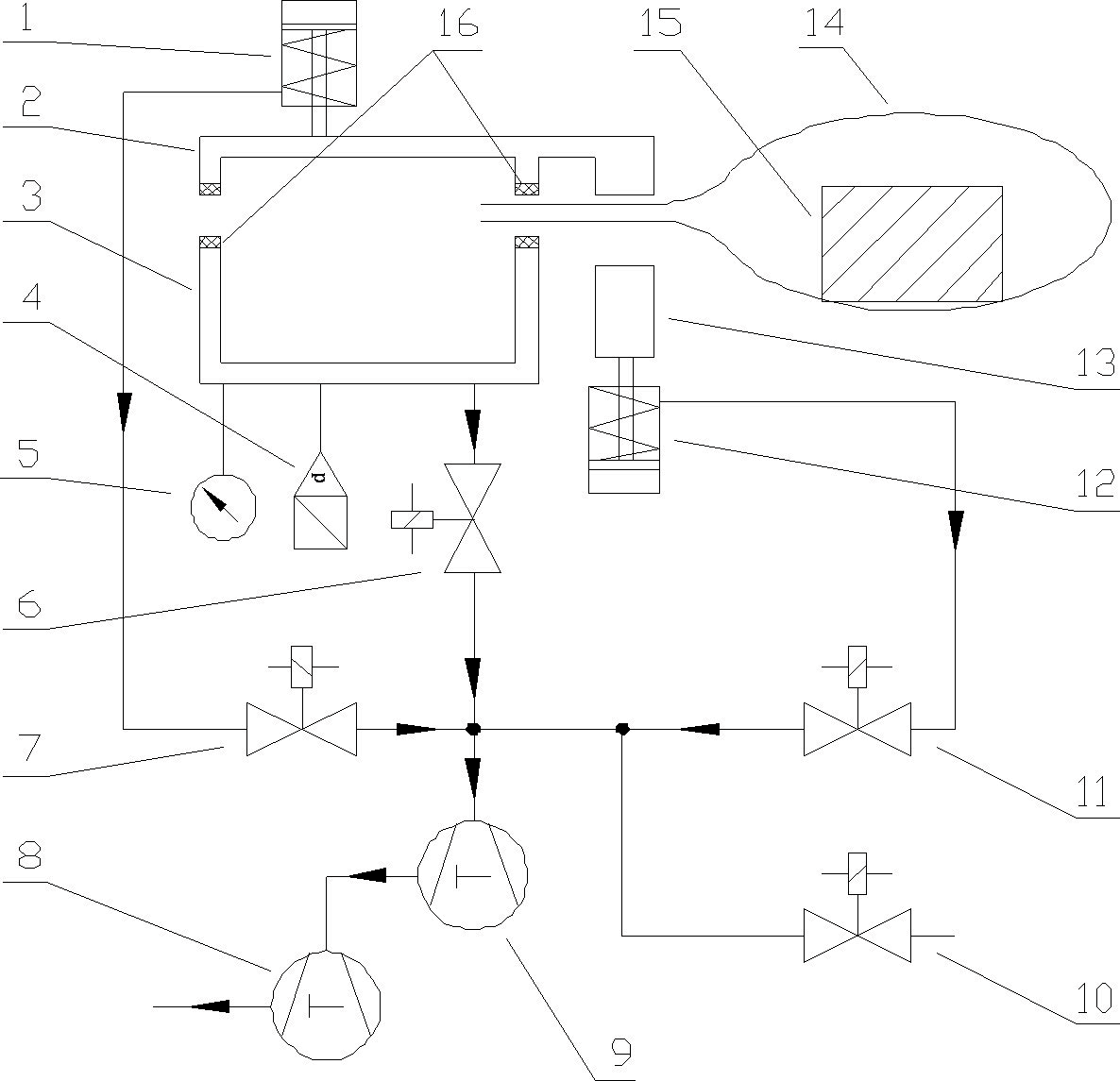 微型真空包裝機原理示意圖