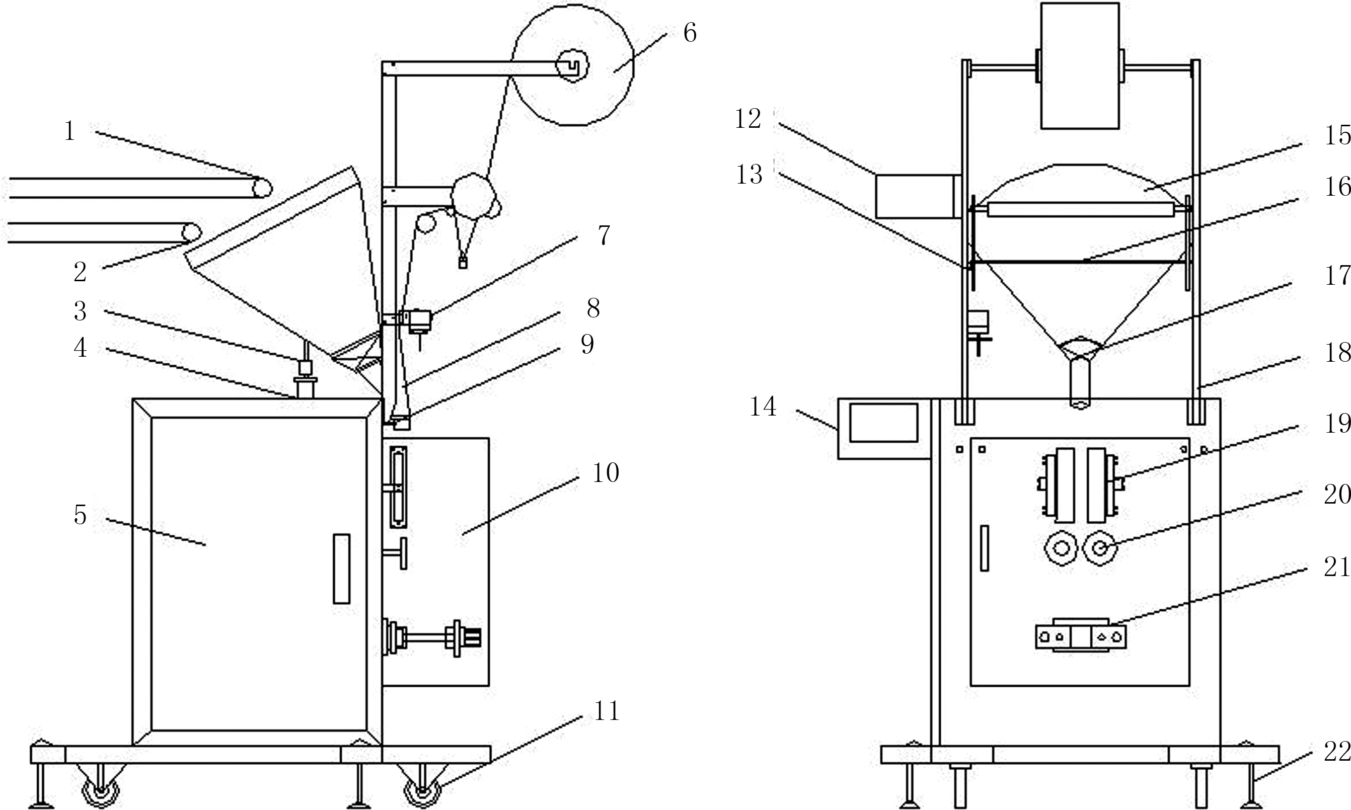 包裝機基本結構簡圖