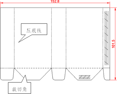 軟盒硬化商標紙模切圖