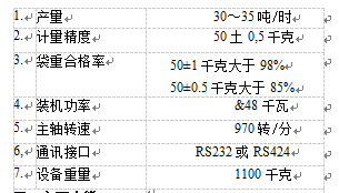 包裝機主要技術參數圖