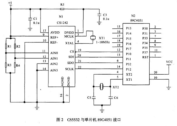 與單片機接口部分電路原理圖