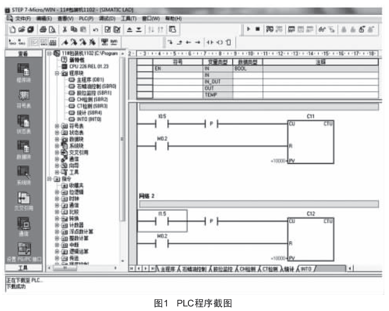 包裝機PLC程序截圖