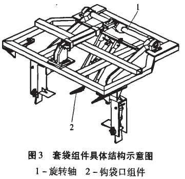 自動套袋裝置套袋組件具體結構示意圖