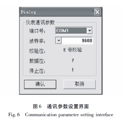 通訊參數設置界麵