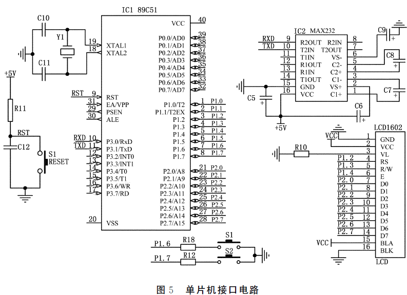 稱重傳感器單片機接口電路圖