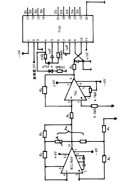 智能稱重儀模擬輸入通道電路圖