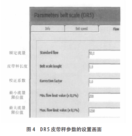 皮帶秤參數設置畫麵圖